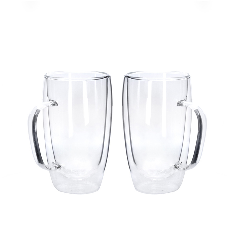 Double High Borosilicate Glass Coffee Cup With Handle image 2