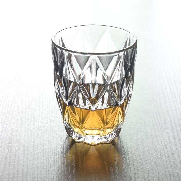 Diamond-Shaped Carved Whiskey Glass