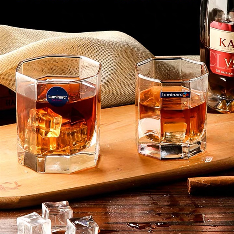 Edges And Corners Transparent Octagonal Whiskey Drinking Glass image 2