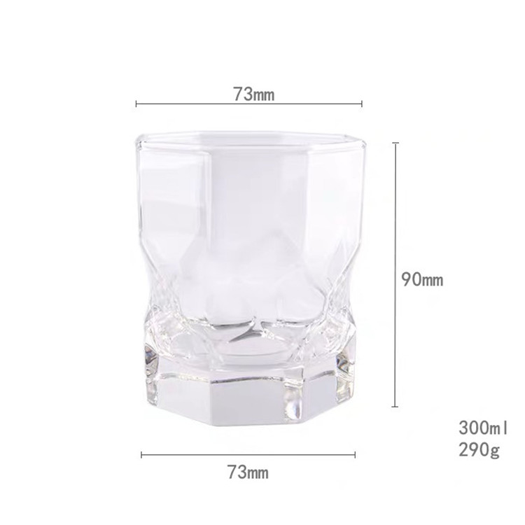 Edges And Corners Transparent Octagonal Whiskey Drinking Glass image 4