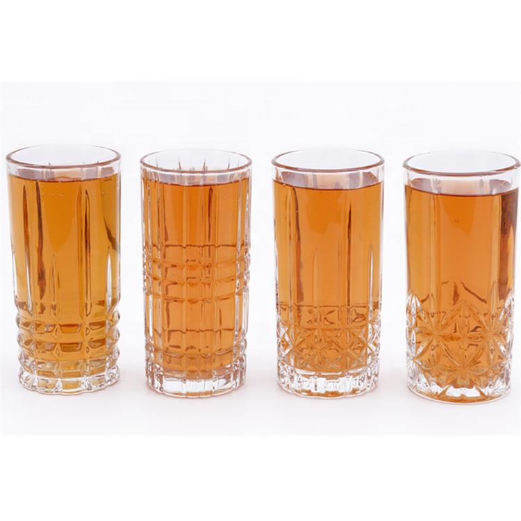 Tall Cups Carved In Four Different Patterns Glass image 3