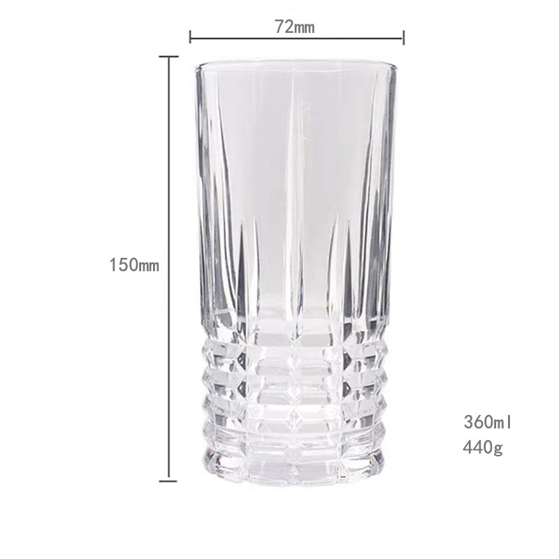 Tall Cups Carved In Four Different Patterns Glass image 4