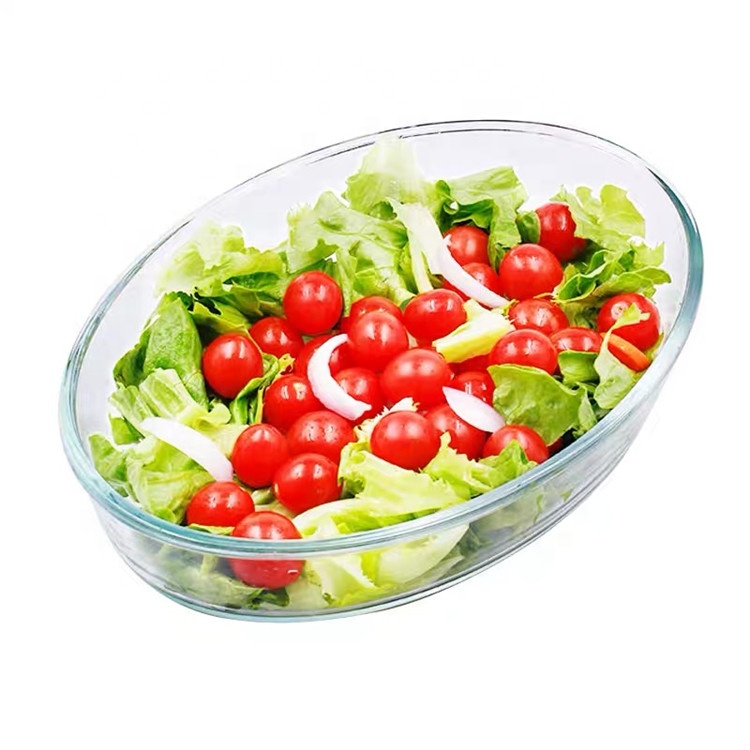 Eco Friendly Oval High Borosilicate Glass Baking Tray image 3