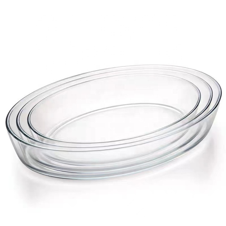 Eco Friendly Oval High Borosilicate Glass Baking Tray image 4