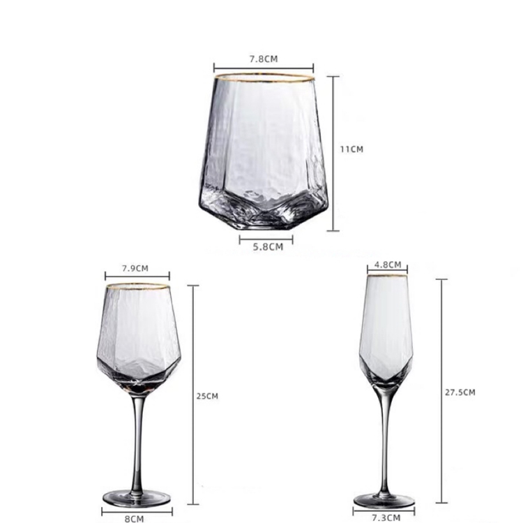 Handmade Stemless Wine Drinking Glass Gup With Gold Rim image 4