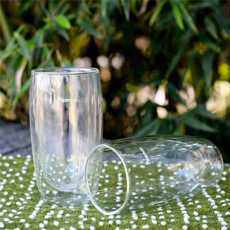 High Borosilicate Double Wall Glass Coffee Mug